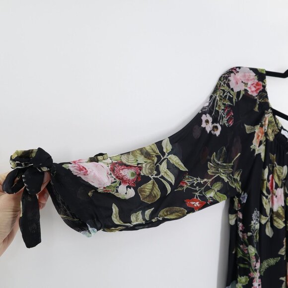 Tempo Paris Sheer Blouse Womens M Black Witchy Romantic Dark Feminine Gypsy Boho - Picture 6 of 9